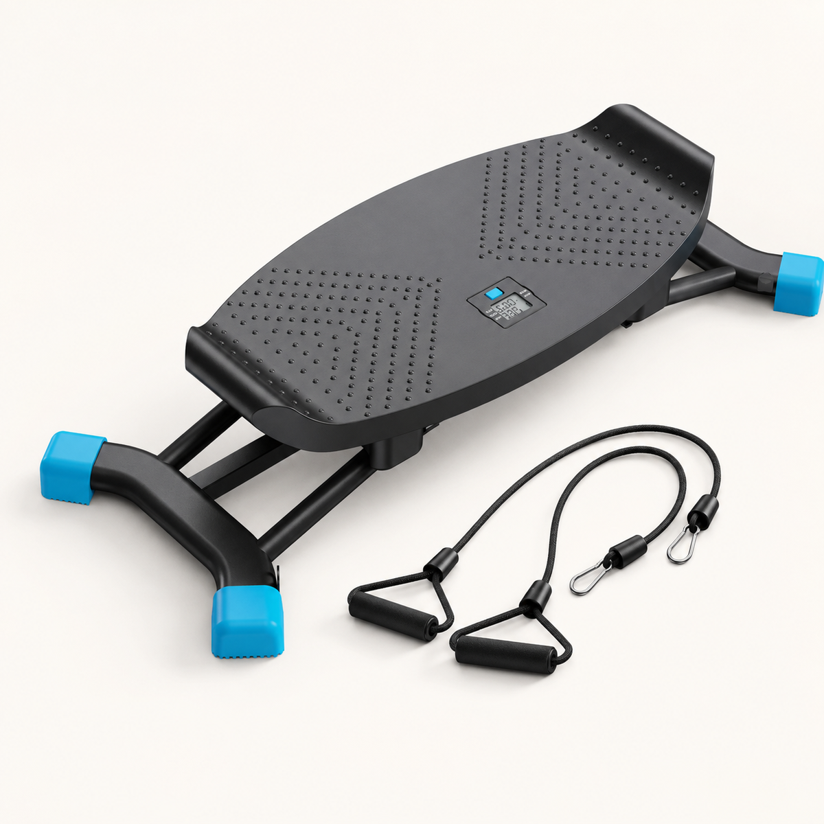 Slide Stepper Ski Trainer with Resistance Bands and LCD Monitor