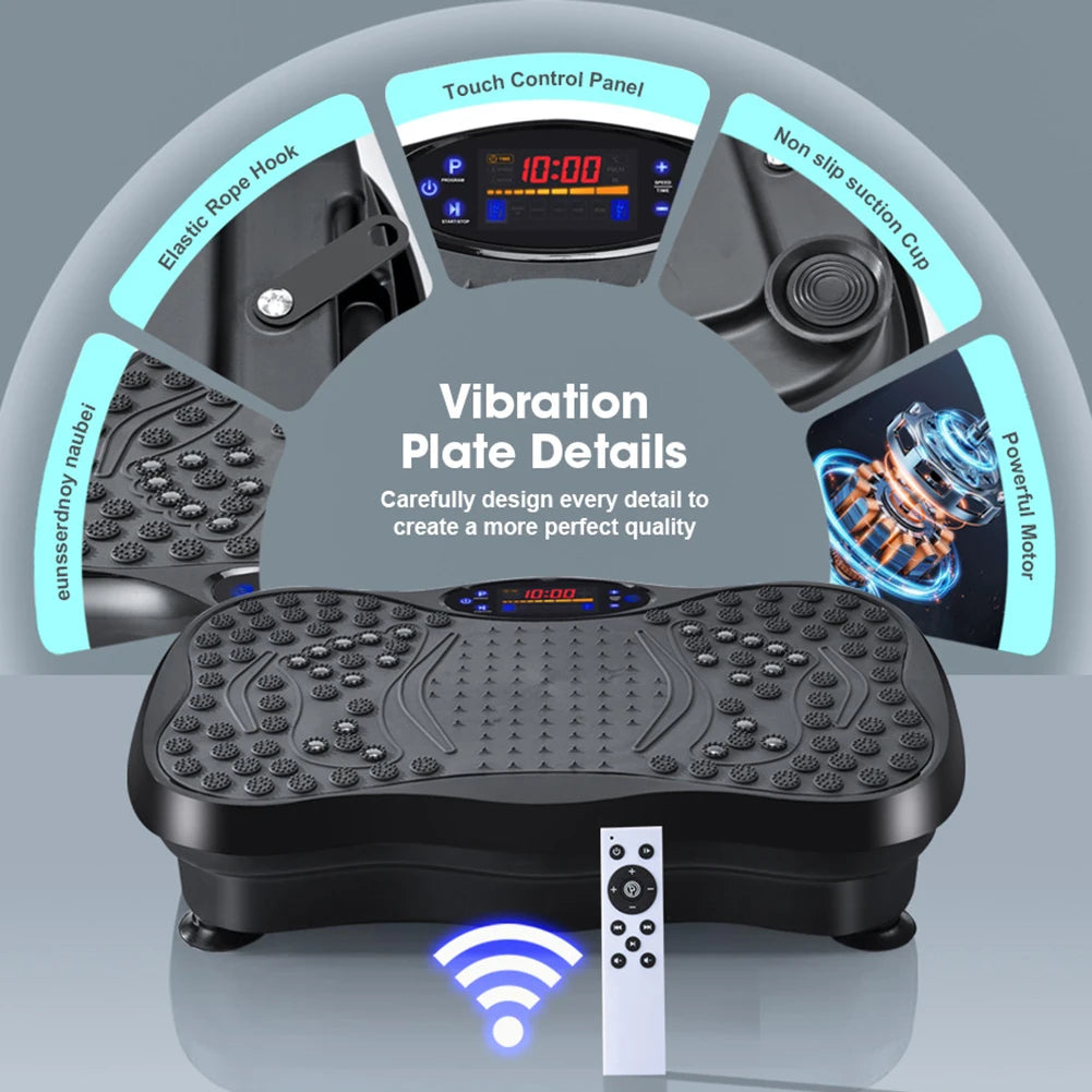 Bluetooth Vibration Plate Exercise Machine with Textured Foot Platform