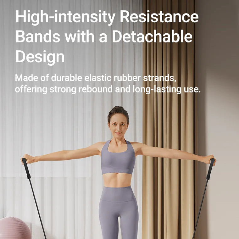 Sliding Ab Workout Board and Leg Trainer with Resistance Bands and Knee Pads