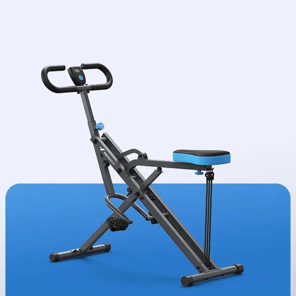 Foldable Squat Assist and Row Trainer with 3 Resistance Bands and LCD Monitor