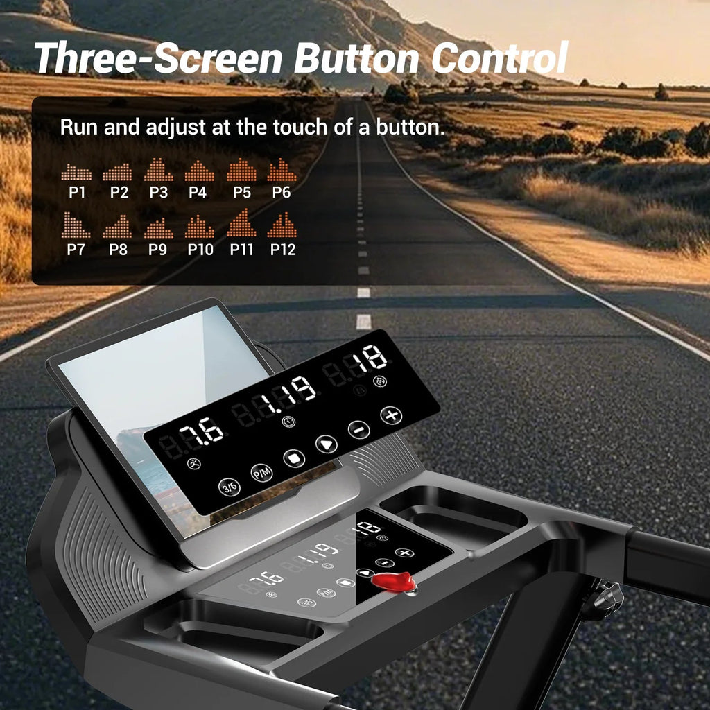 Folding Treadmill, Up to 7.5 mph, Bluetooth Audio and LED Display