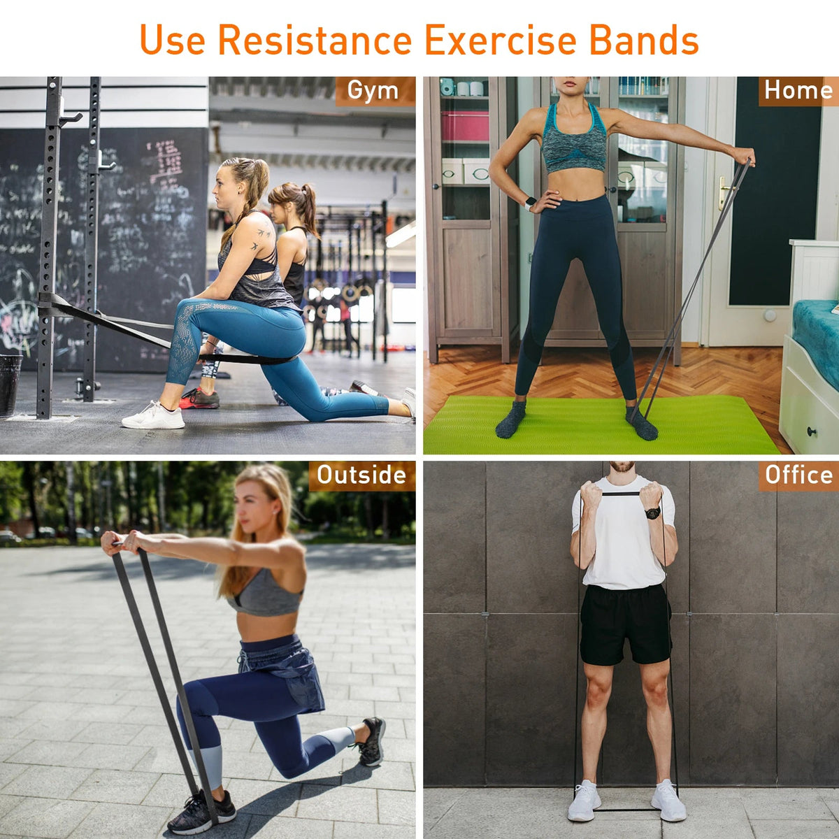 Pull-Up Resistance Bands, 5 Latex Loops with Carry Bag