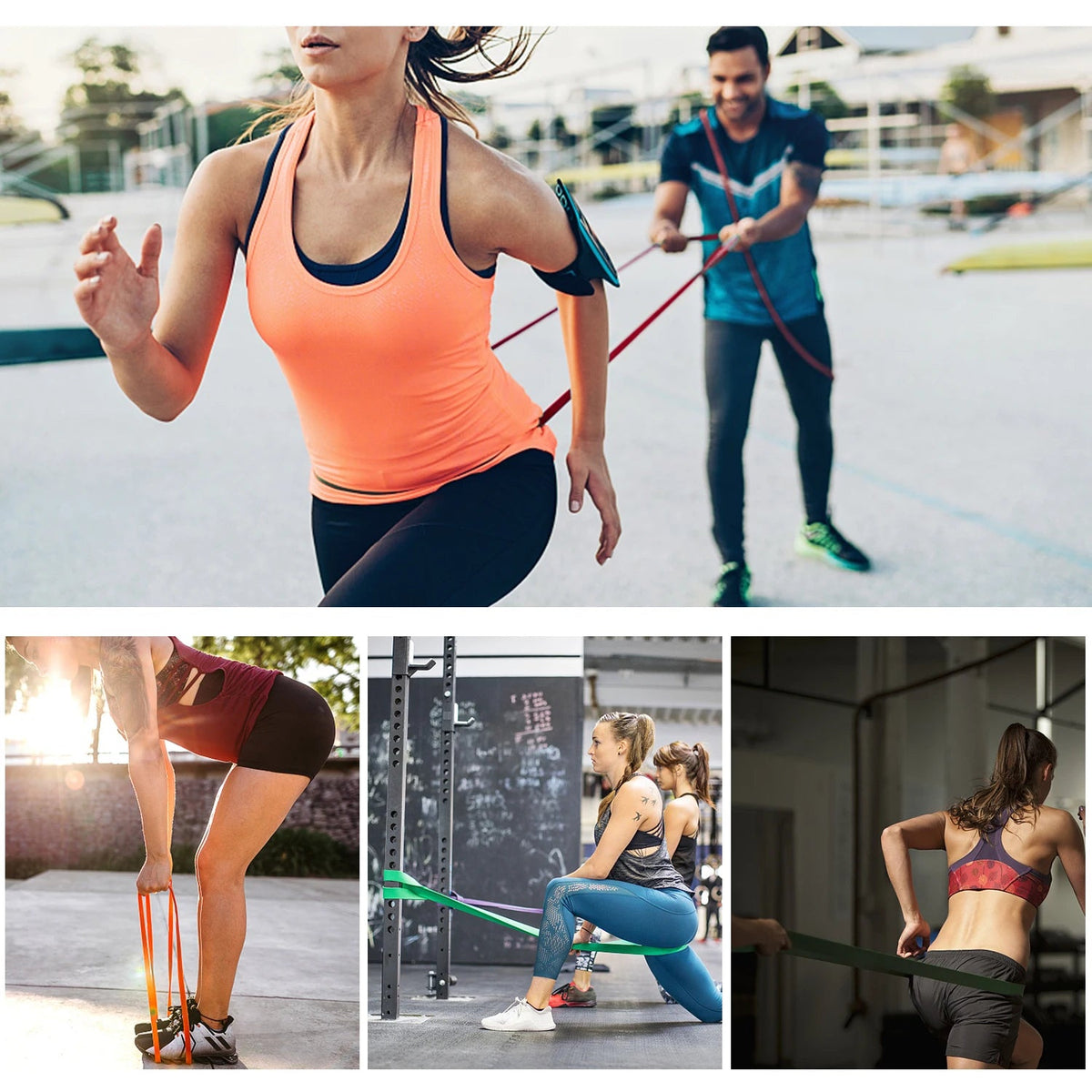 Pull-Up Resistance Bands, 5 Latex Loops with Carry Bag