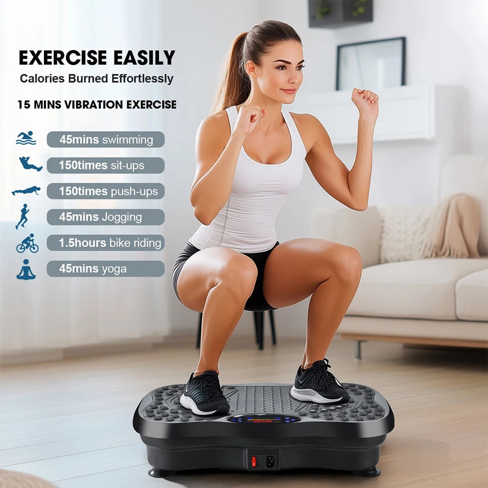 Bluetooth Vibration Plate Exercise Machine with Textured Foot Platform
