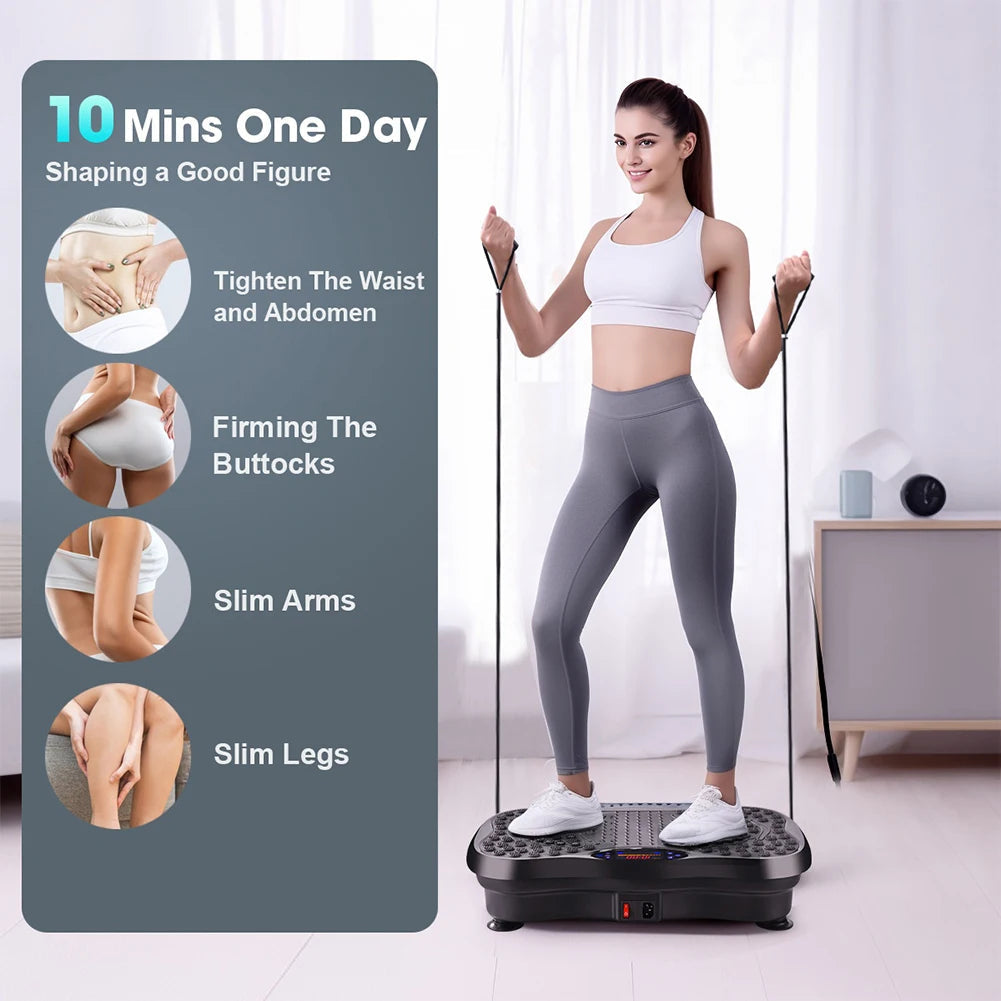 Bluetooth Vibration Plate Exercise Machine with Textured Foot Platform