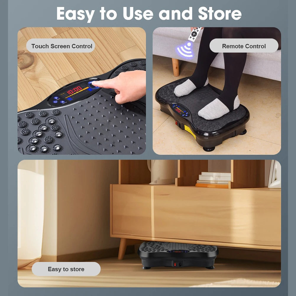 Bluetooth Vibration Plate Exercise Machine with Textured Foot Platform