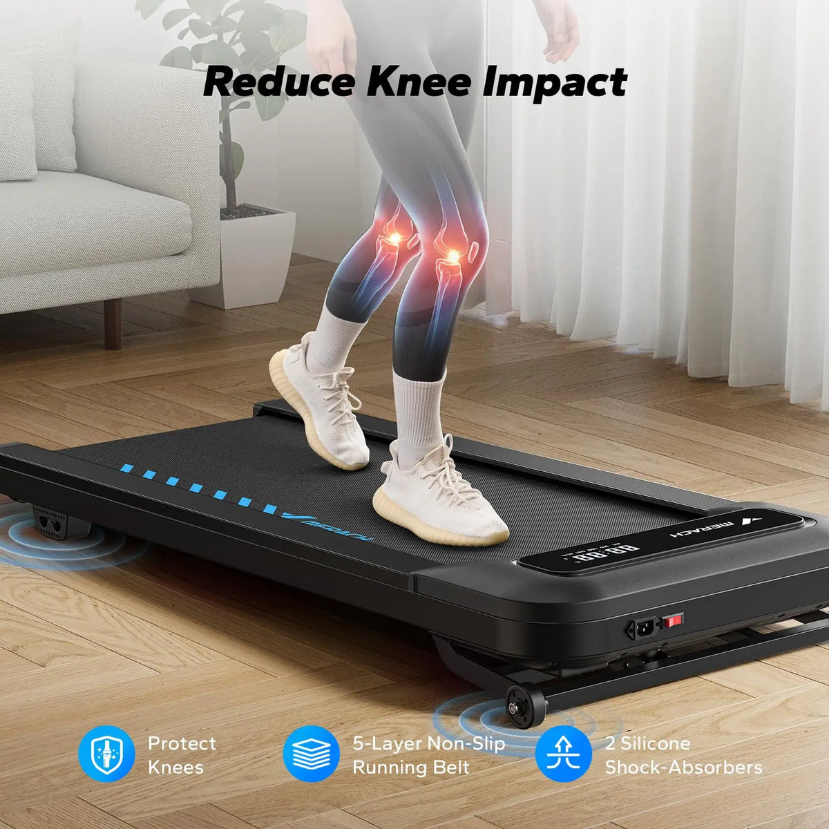 Under Desk Walking Pad Treadmill with up to 9% Electric Incline and Remote