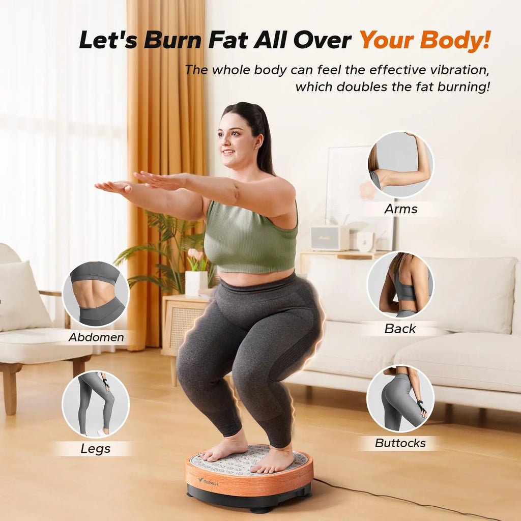 Vibration Plate Exercise Machine with Foot Roller, 99 Speeds, 9 Programs and Remote