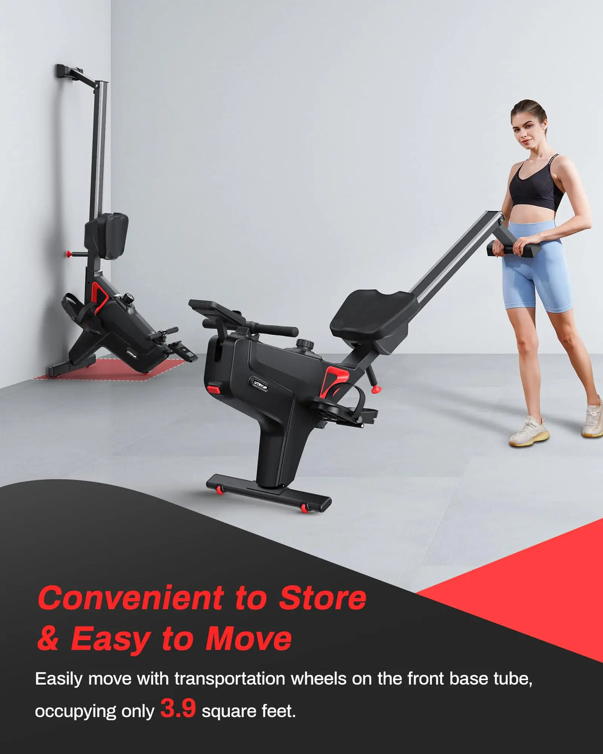 Foldable Magnetic Rowing Machine, 16 Resistance Levels and Bluetooth LCD