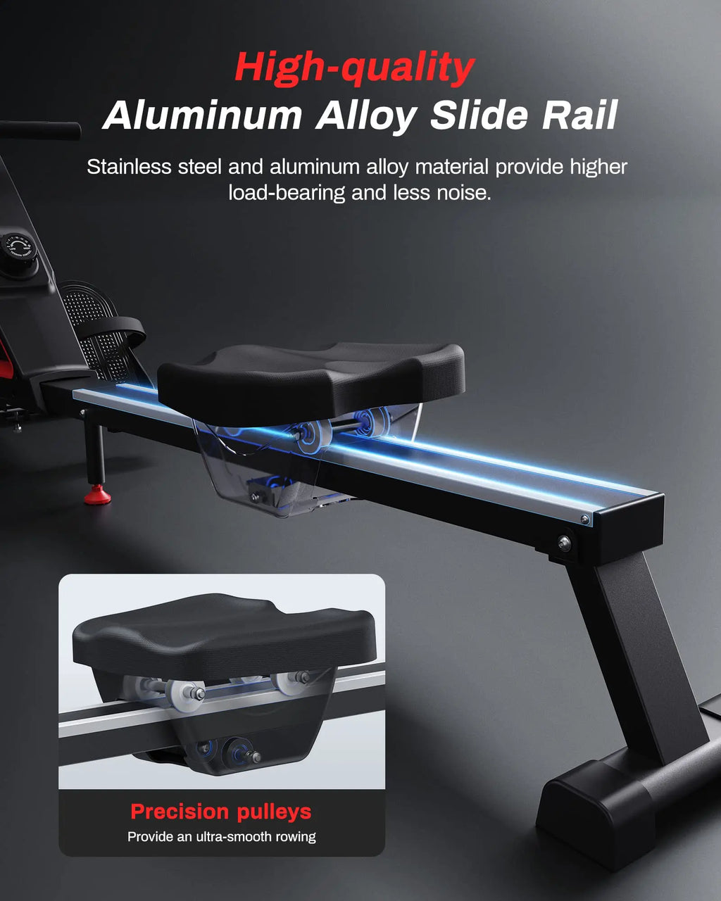 Foldable Magnetic Rowing Machine, 16 Resistance Levels and Bluetooth LCD