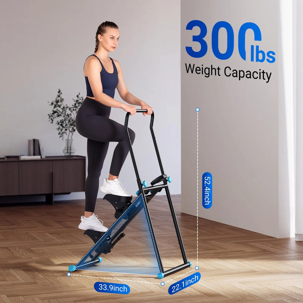 Foldable Vertical Climber Machine with Adjustable Handlebars and LCD Monitor