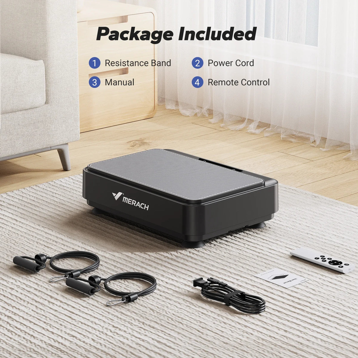 Mini Vibration Plate Exercise Machine, 99 Speeds, 9 Programs, Remote and Resistance Bands
