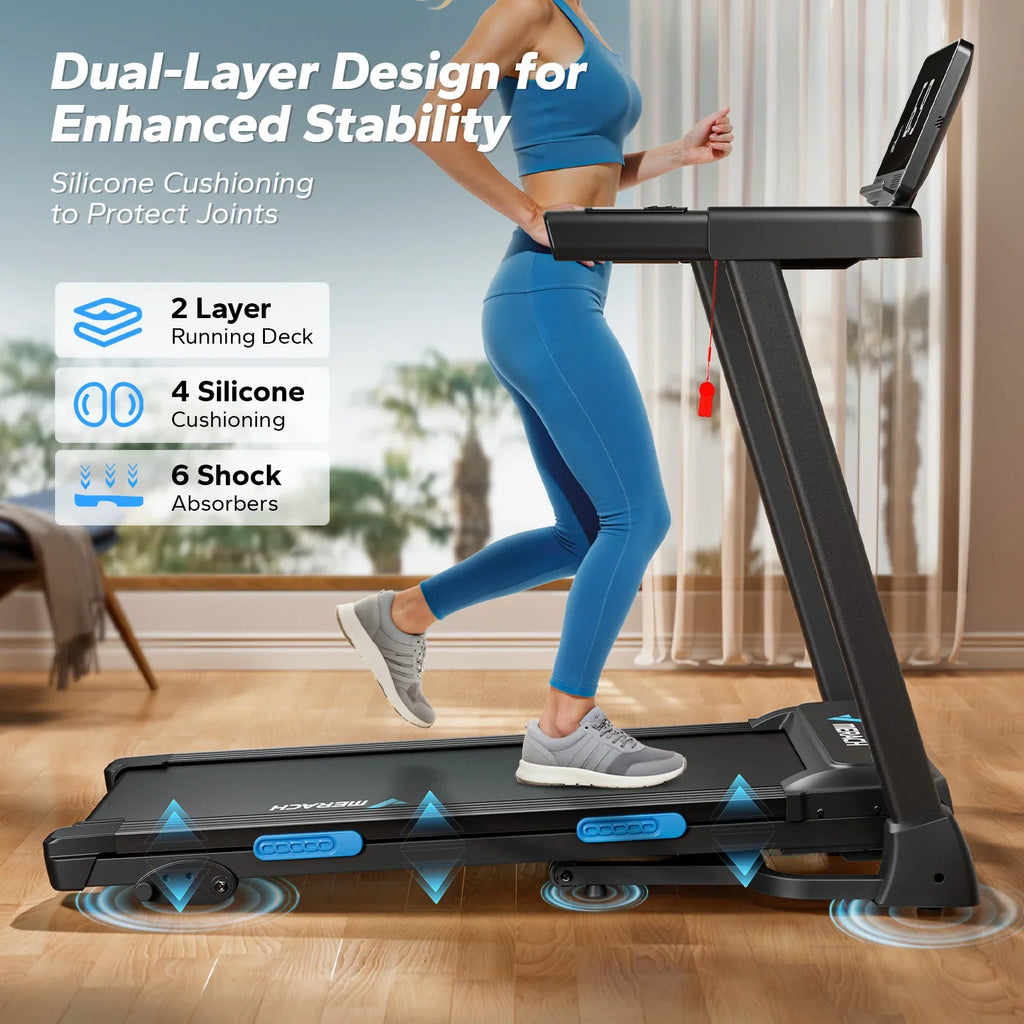 Folding Treadmill, 0.8–7.5 mph, 3 Incline Positions up to 6%