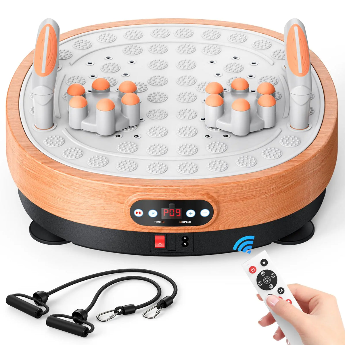 Vibration Plate Exercise Machine with Foot Roller, 99 Speeds, 9 Programs and Remote