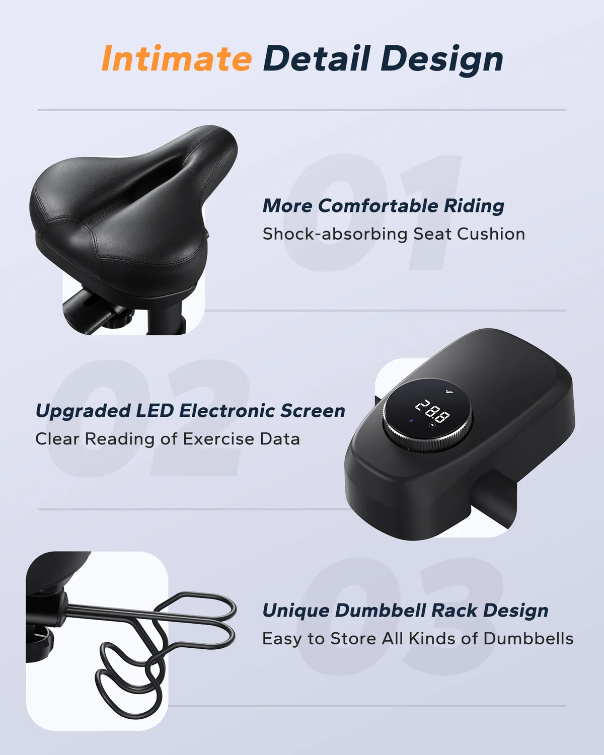 Magnetic Exercise Bike with Belt Drive, Adjustable Seat and App Connection