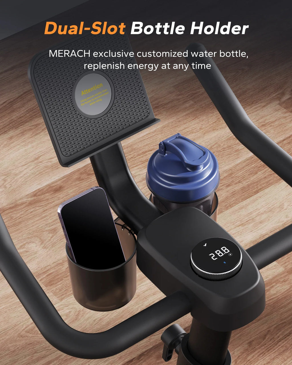 Magnetic Exercise Bike with Belt Drive, Adjustable Seat and App Connection