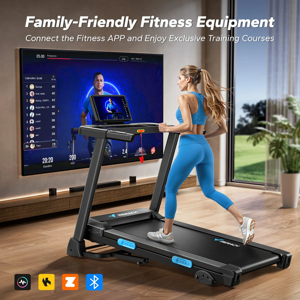 Folding Treadmill, 0.8–7.5 mph, 3 Incline Positions up to 6%