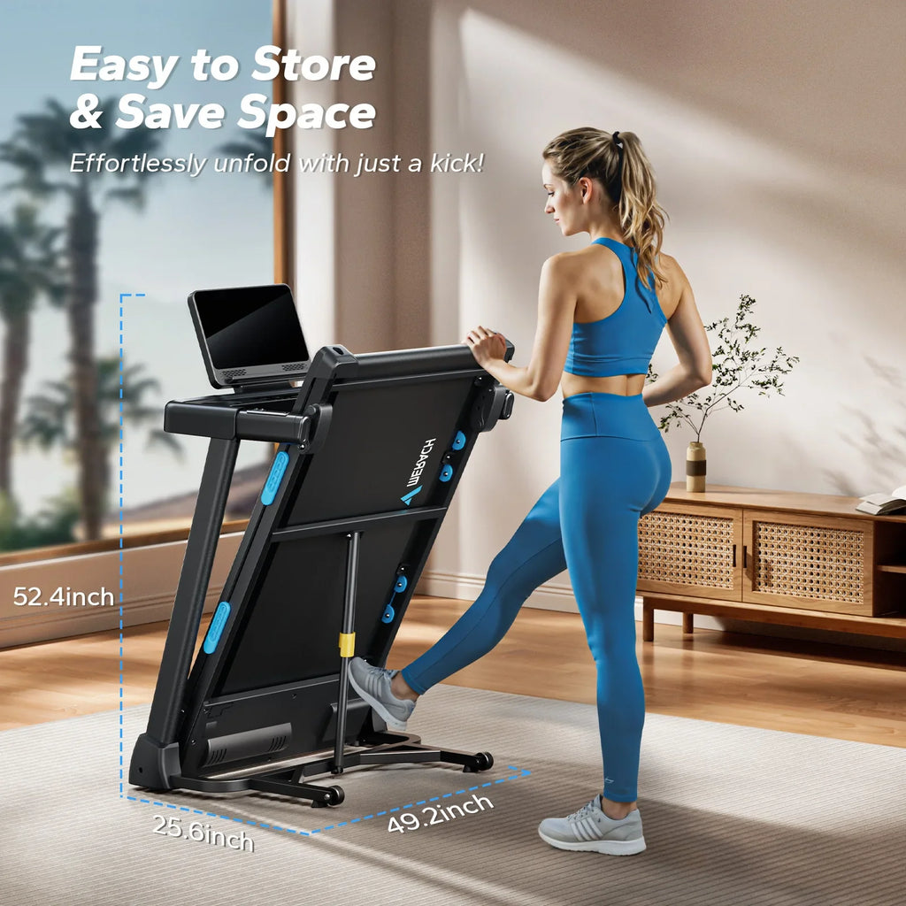 Folding Treadmill, 0.8–7.5 mph, 3 Incline Positions up to 6%