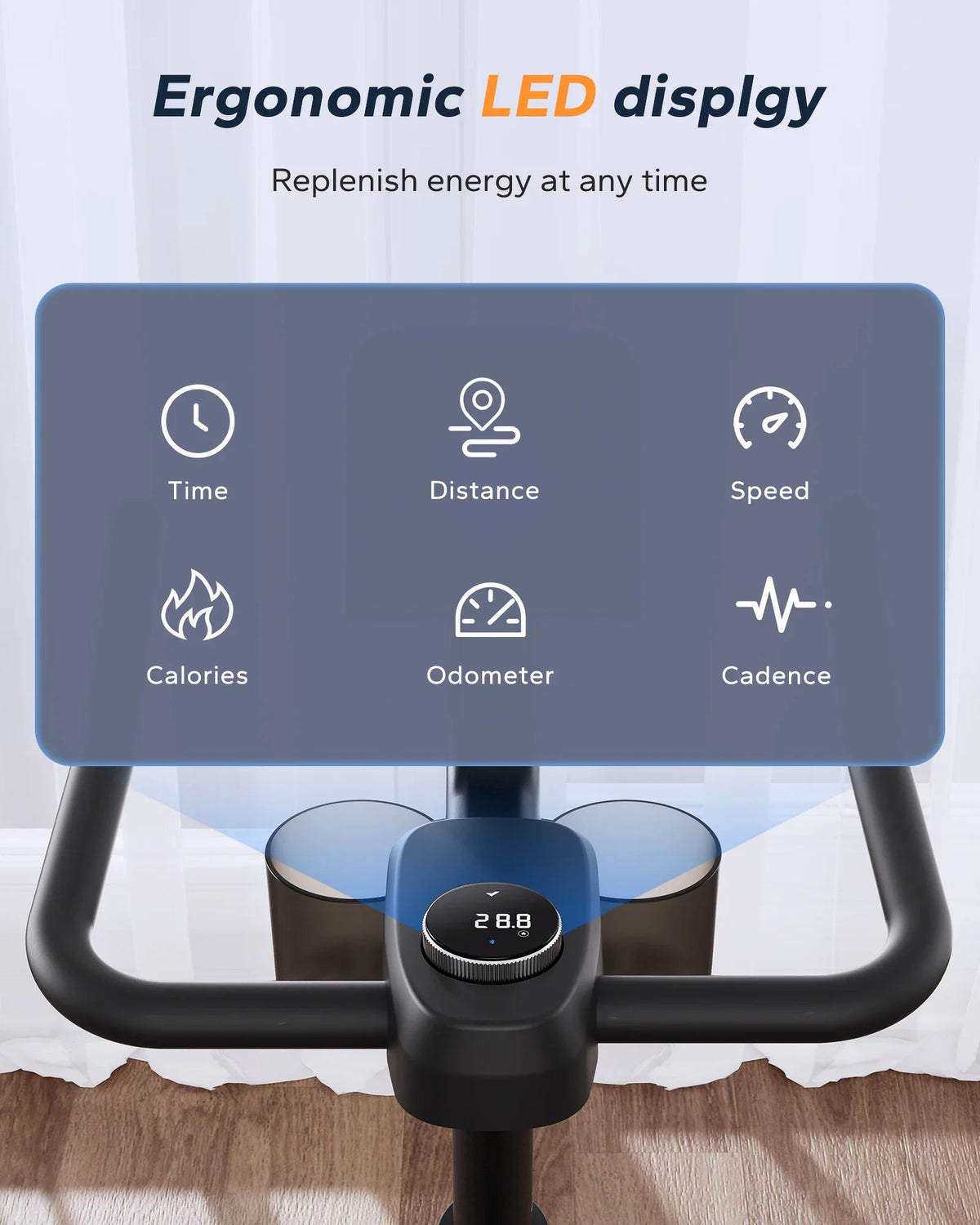 Magnetic Exercise Bike with Belt Drive, Adjustable Seat and App Connection