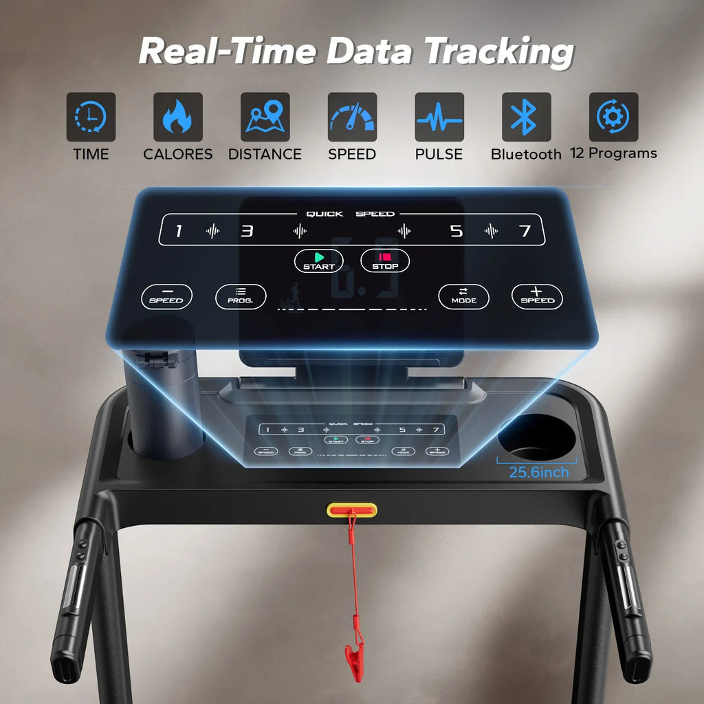 Folding Treadmill, 0.8–7.5 mph, 3 Incline Positions up to 6%