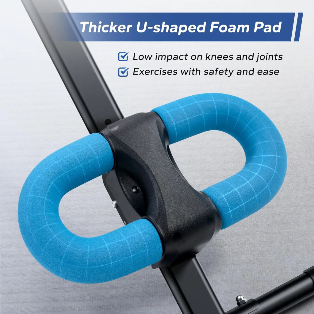Foldable Ab Trainer with LCD Monitor, 5 Height Levels and Padded Supports