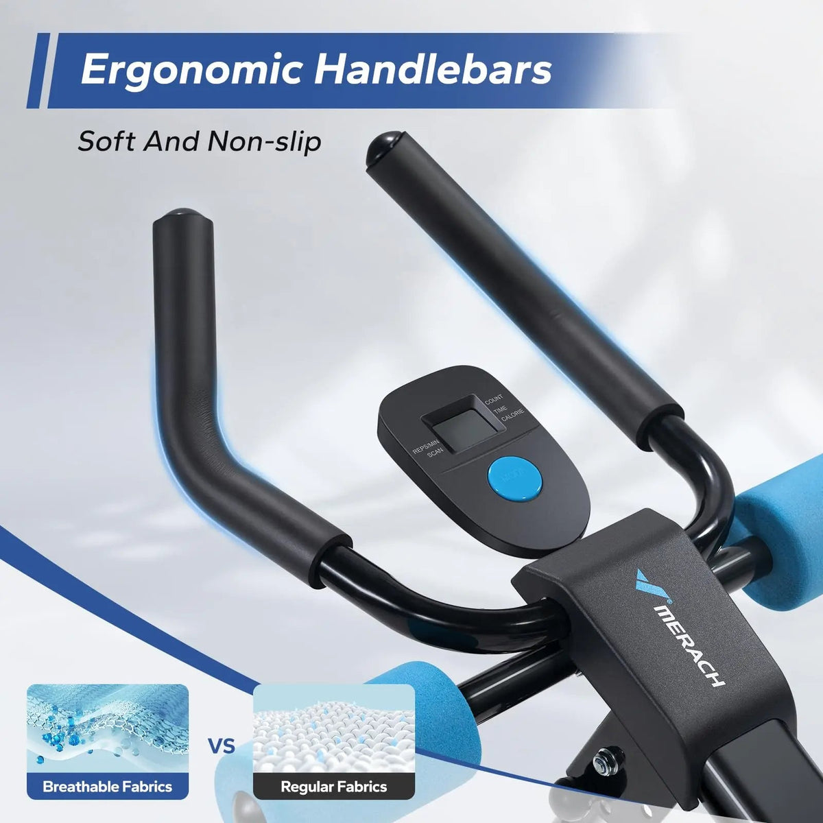 Foldable Ab Trainer with LCD Monitor, 5 Height Levels and Padded Supports