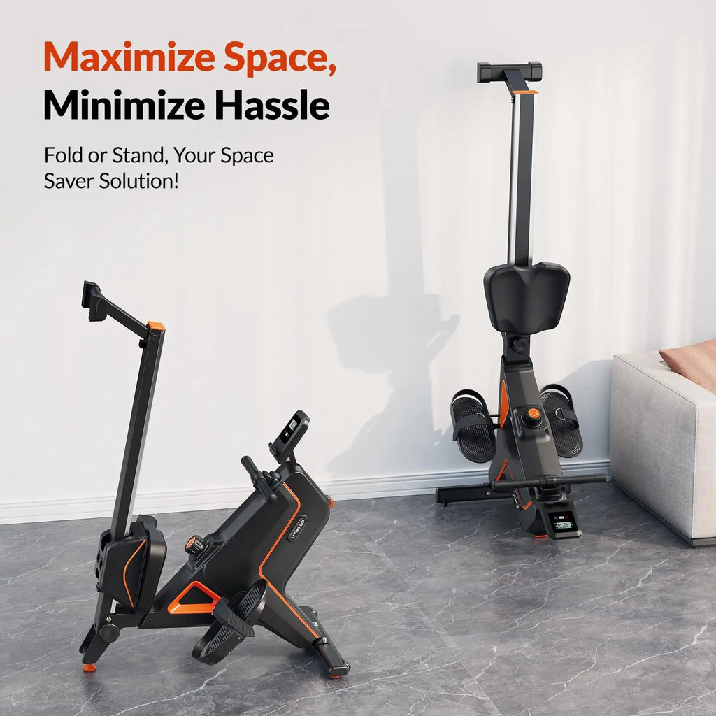 Foldable Magnetic Rowing Machine, 16 Resistance Levels and Bluetooth LCD