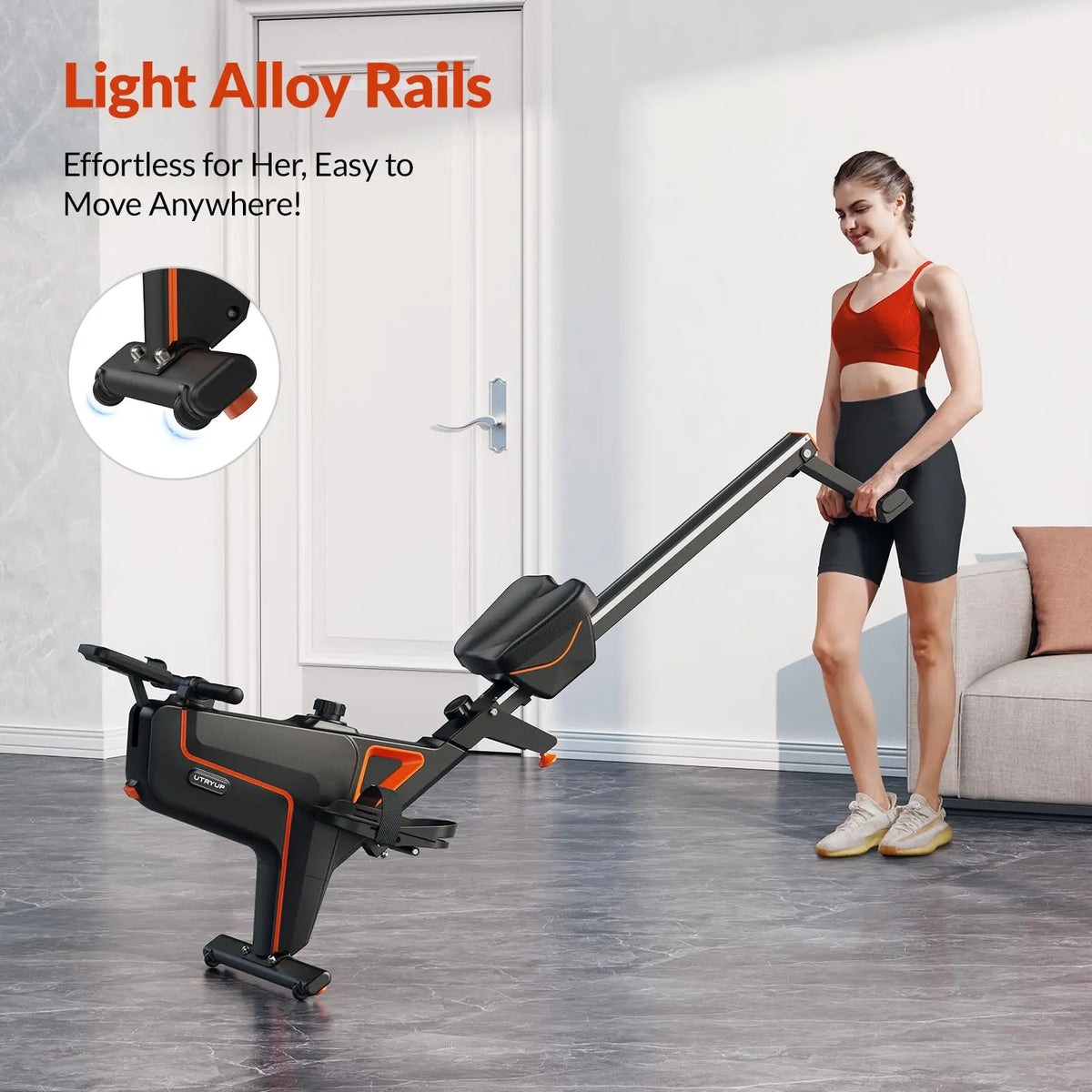 Foldable Magnetic Rowing Machine, 16 Resistance Levels and Bluetooth LCD