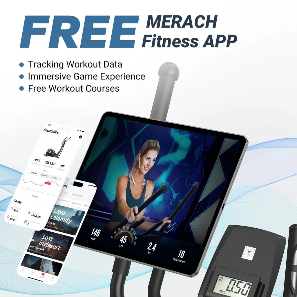 Magnetic Elliptical Trainer, 15.5-Inch Stride and 16 Resistance Levels
