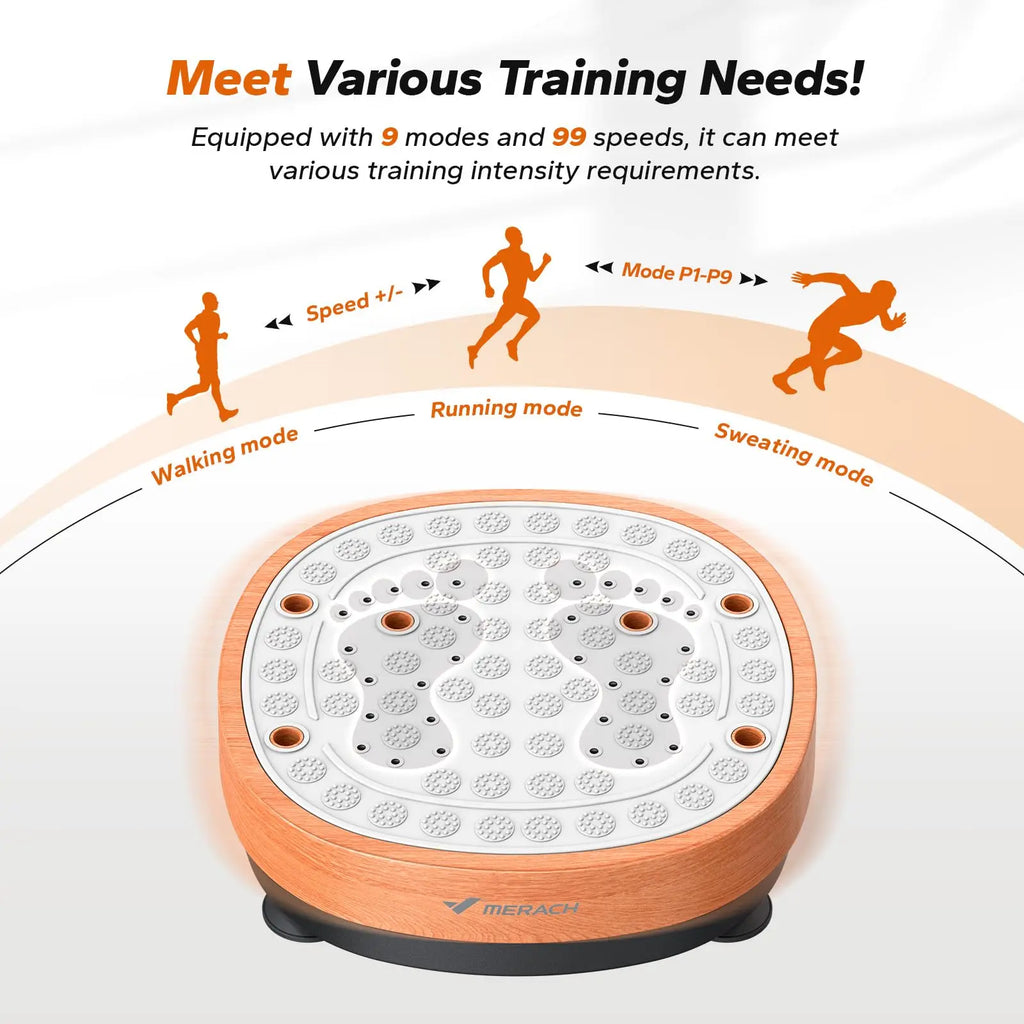 Vibration Plate Exercise Machine with Foot Roller, 99 Speeds, 9 Programs and Remote