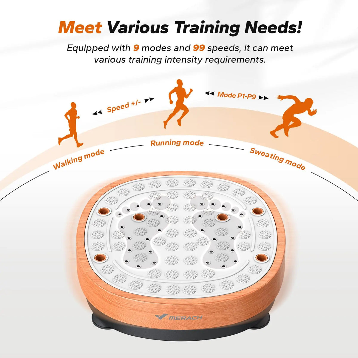 Vibration Plate Exercise Machine with Foot Roller, 99 Speeds, 9 Programs and Remote