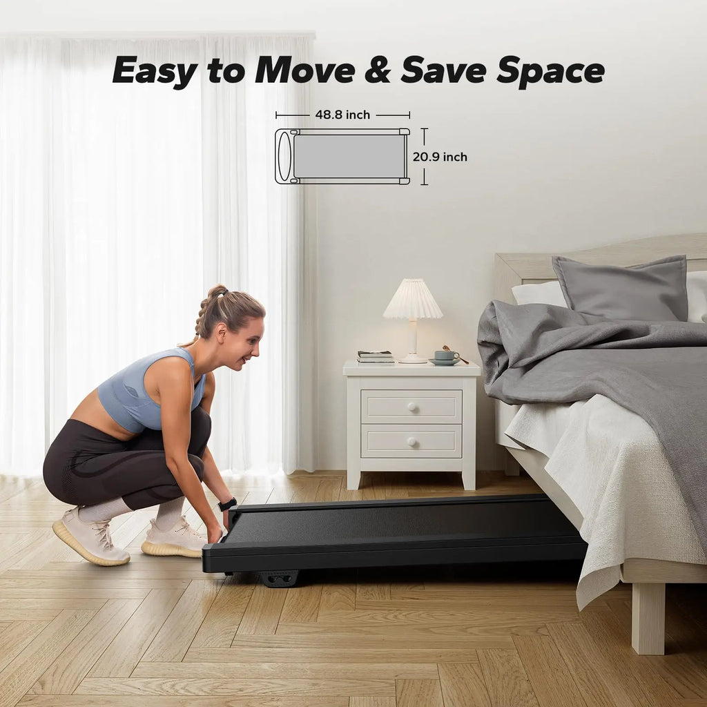 Under Desk Walking Pad Treadmill with up to 9% Electric Incline and Remote