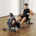 Magnetic Rowing Machine with Dual Rails, App Tracking and Upright Storage