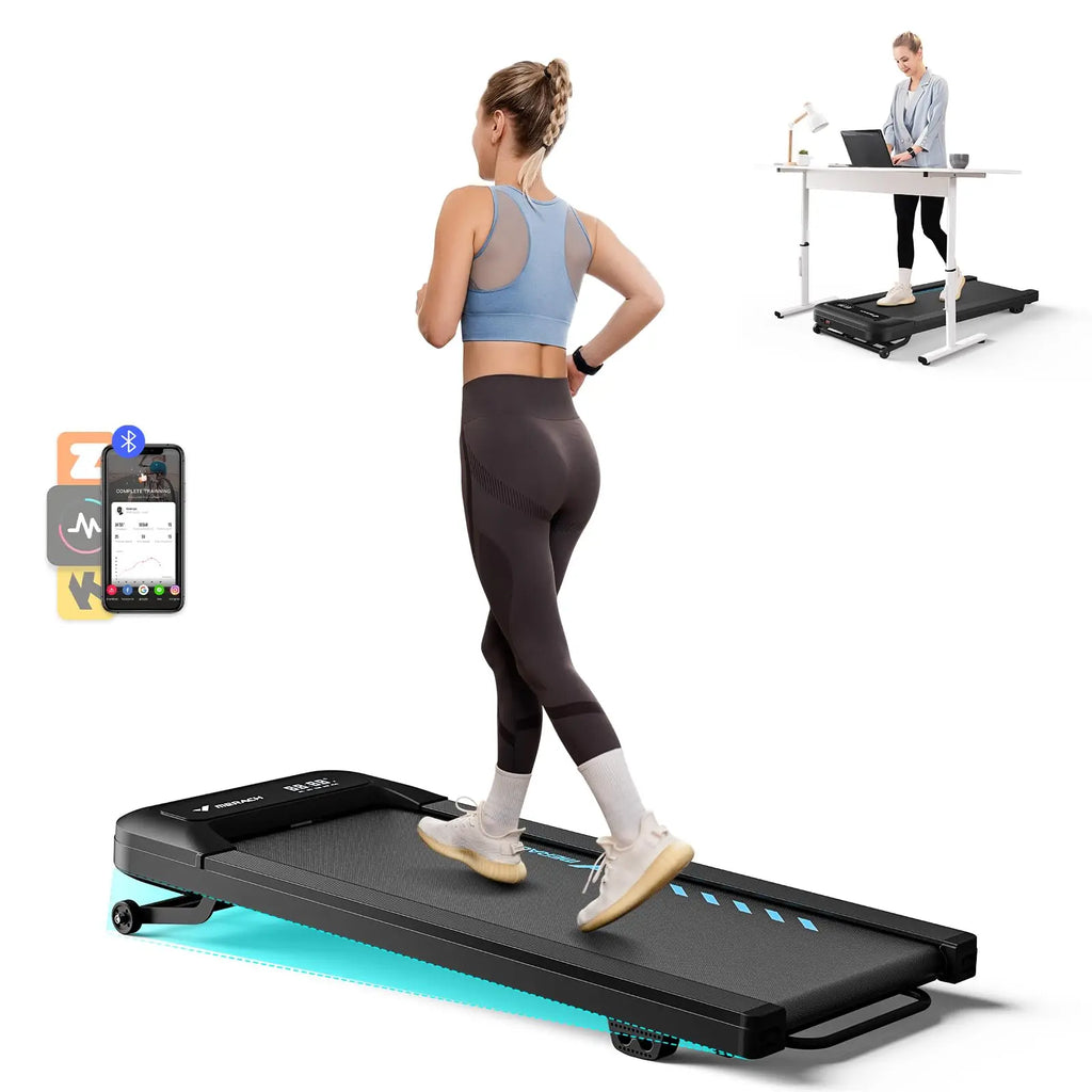 Under Desk Walking Pad Treadmill with up to 9% Electric Incline and Remote