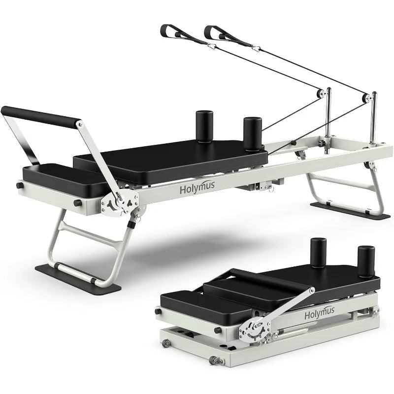 Foldable Pilates Reformer with Springs, Resistance Cords and Jump Board