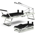 Foldable Pilates Reformer with Springs, Resistance Cords and Jump Board