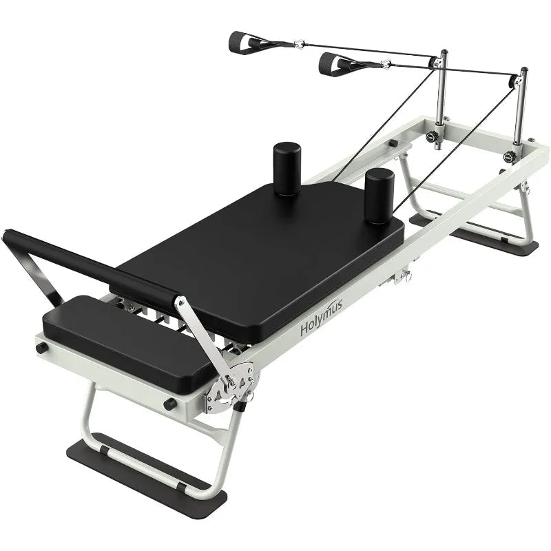 Foldable Pilates Reformer with Springs, Resistance Cords and Jump Board