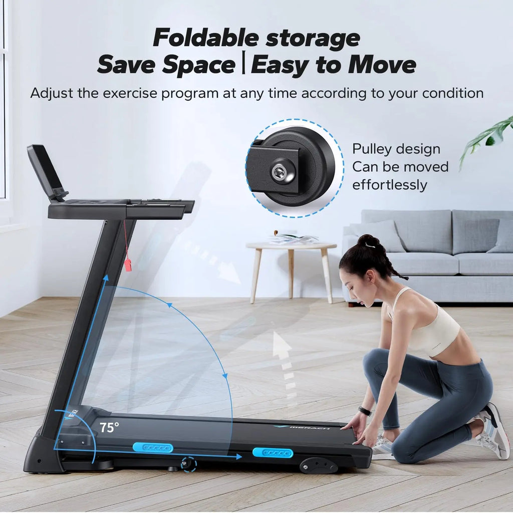 Folding Treadmill, 0.8–7.5 mph, 3 Incline Positions up to 6%