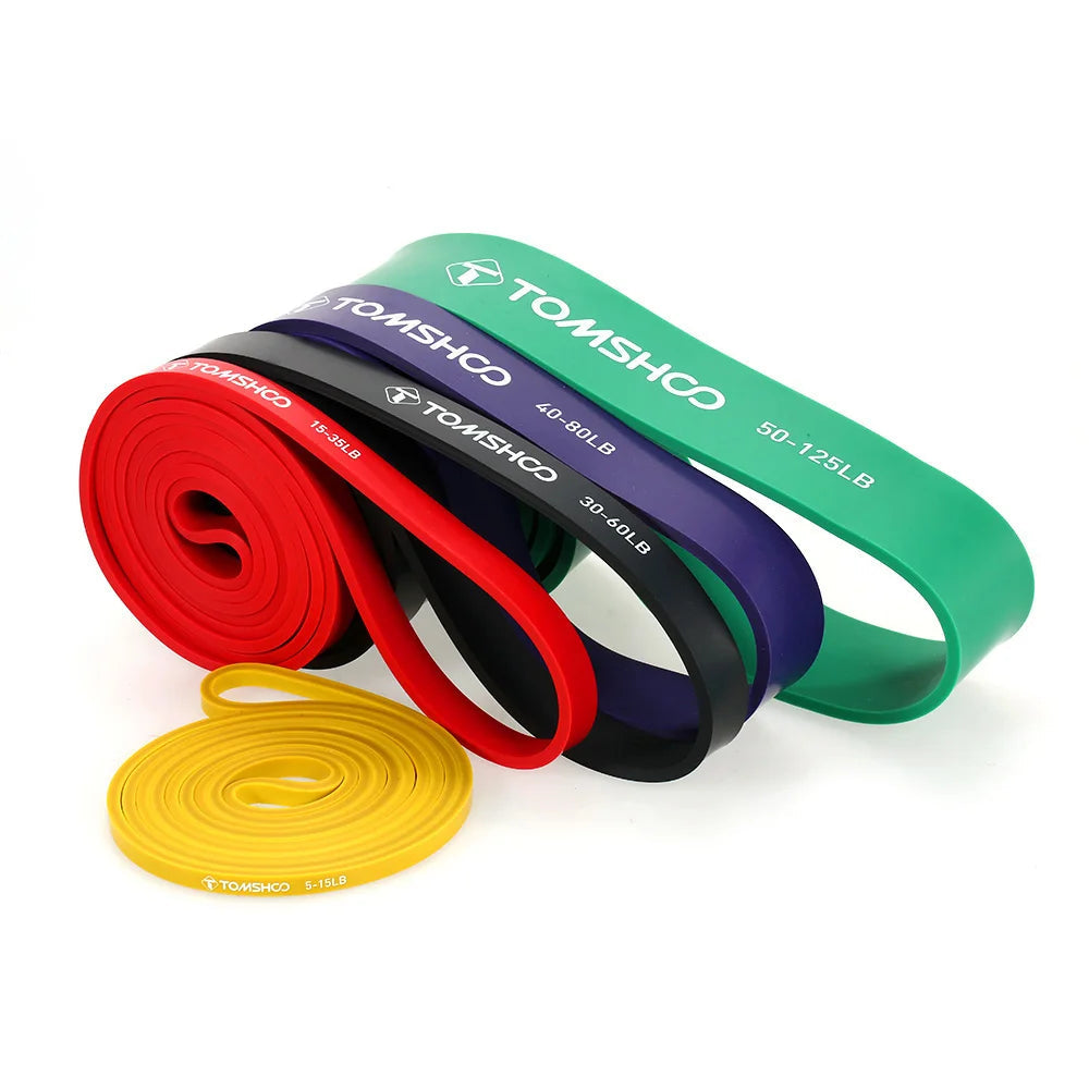 Pull-Up Resistance Bands, 5 Latex Loops with Carry Bag