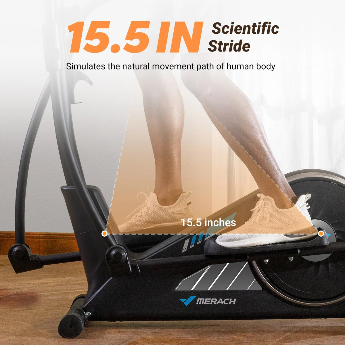 Magnetic Elliptical Trainer, 15.5-Inch Stride and 16 Resistance Levels