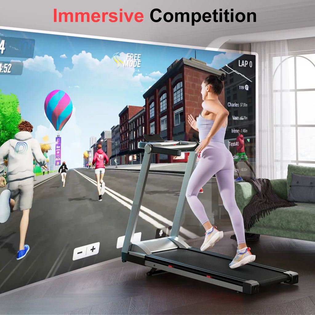 Folding Treadmill, Up to 10 mph, 6% Incline and Bluetooth