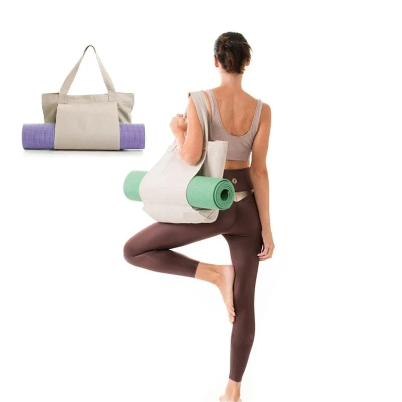 Canvas Yoga Mat Bag with Adjustable Shoulder Strap