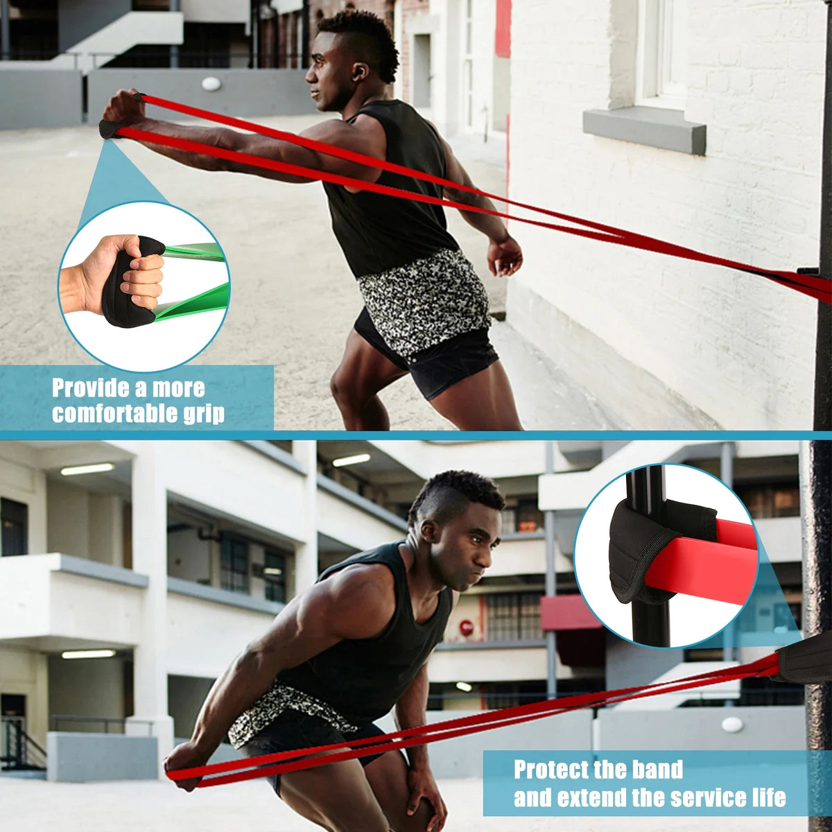 Pull-Up Resistance Band Set, 5 Latex Loops, Handles and Door Anchor