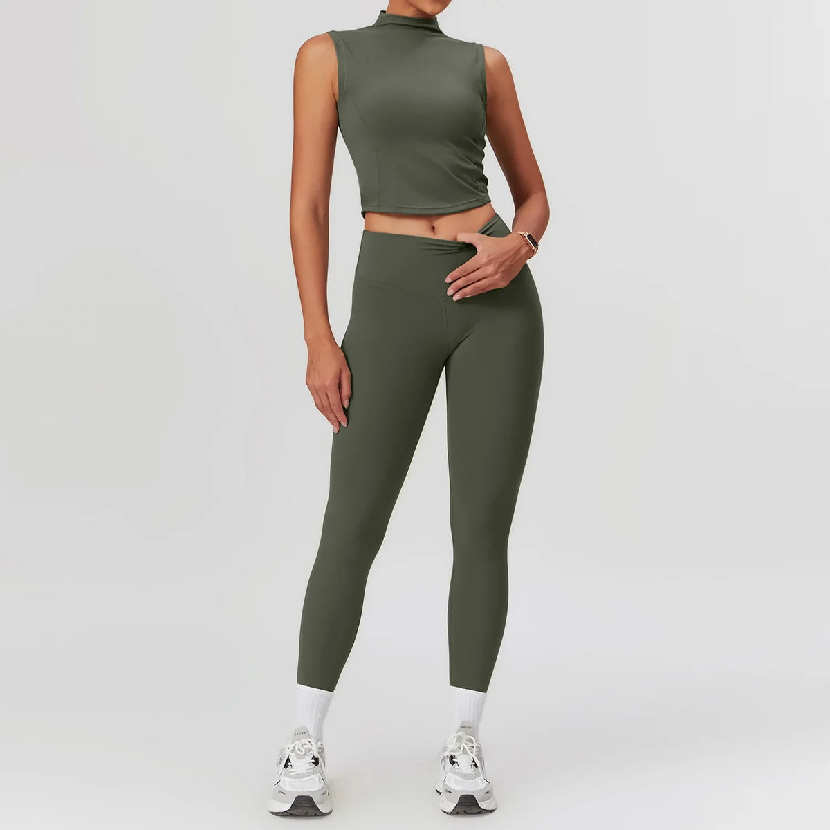 Women's Stretch Activewear Sets with Leggings or Skirt