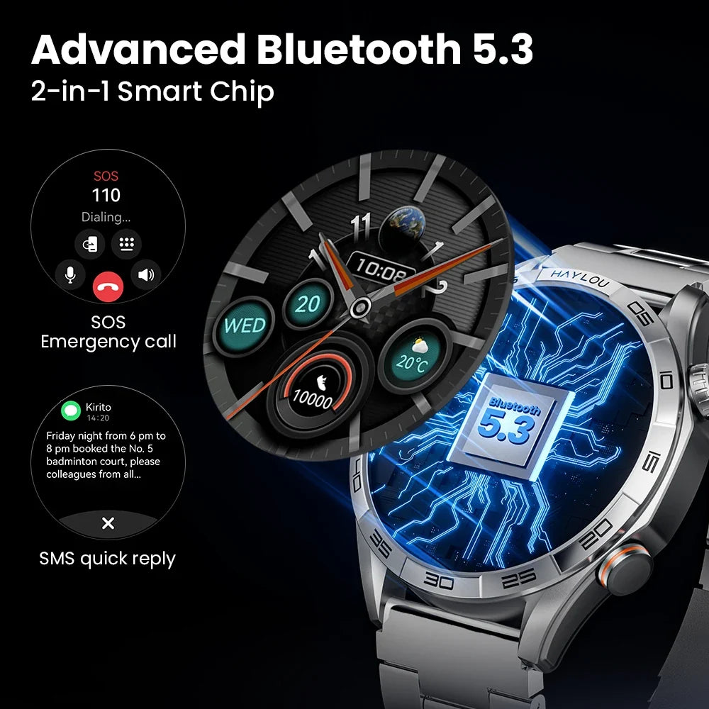 Bluetooth Calling Smartwatch, Solar 5, 1.58-Inch AMOLED and Sports Modes