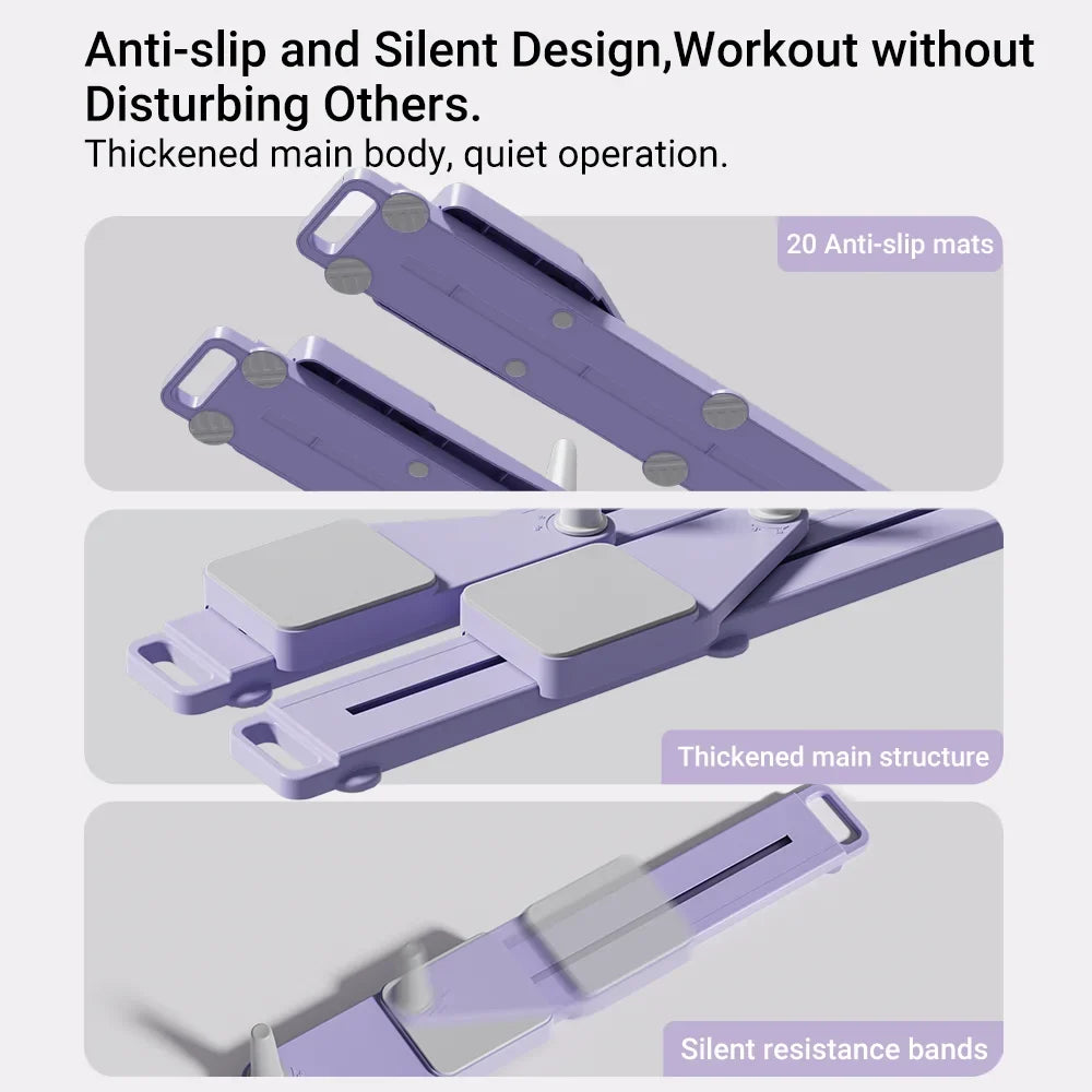 Sliding Ab Workout Board and Leg Trainer with Resistance Bands and Knee Pads
