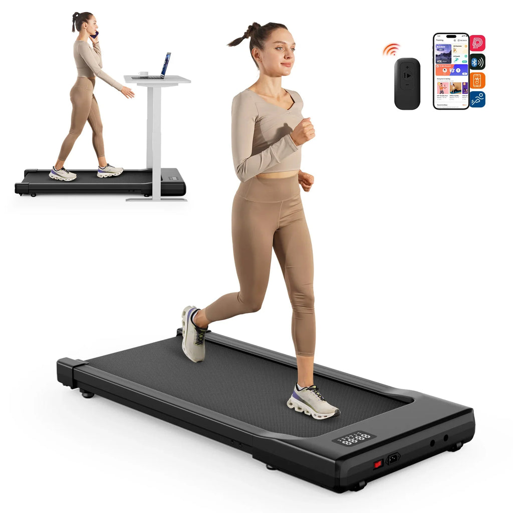 Under Desk Walking Pad Treadmill, Up to 2.5 mph, LED Display and Remote