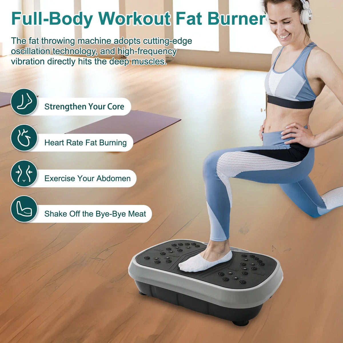 Vibration Plate Exercise Machine, 99 Speeds, 5 Programs and Remote
