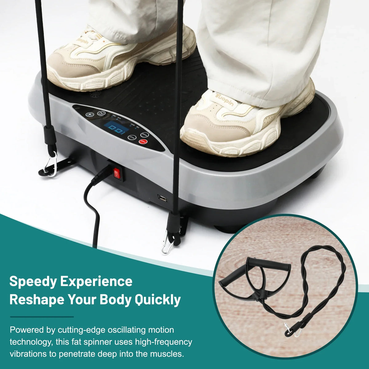 Vibration Plate Exercise Machine, 99 Speeds, 5 Programs and Remote