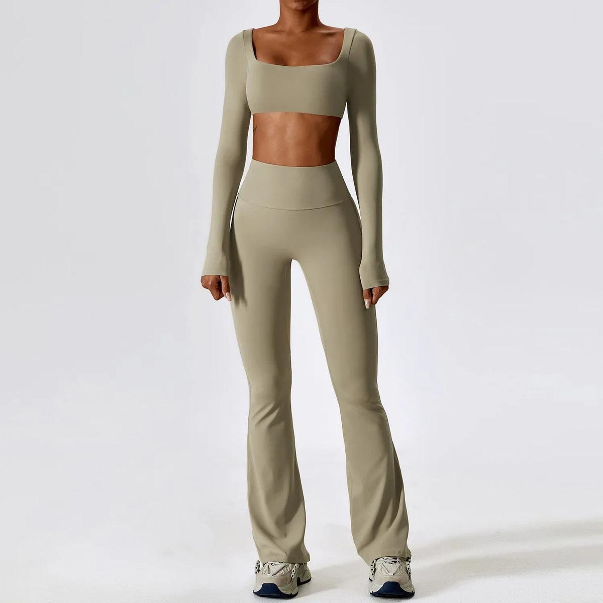 Women's Flared Yoga Pants Sets with Crop Top or Tank